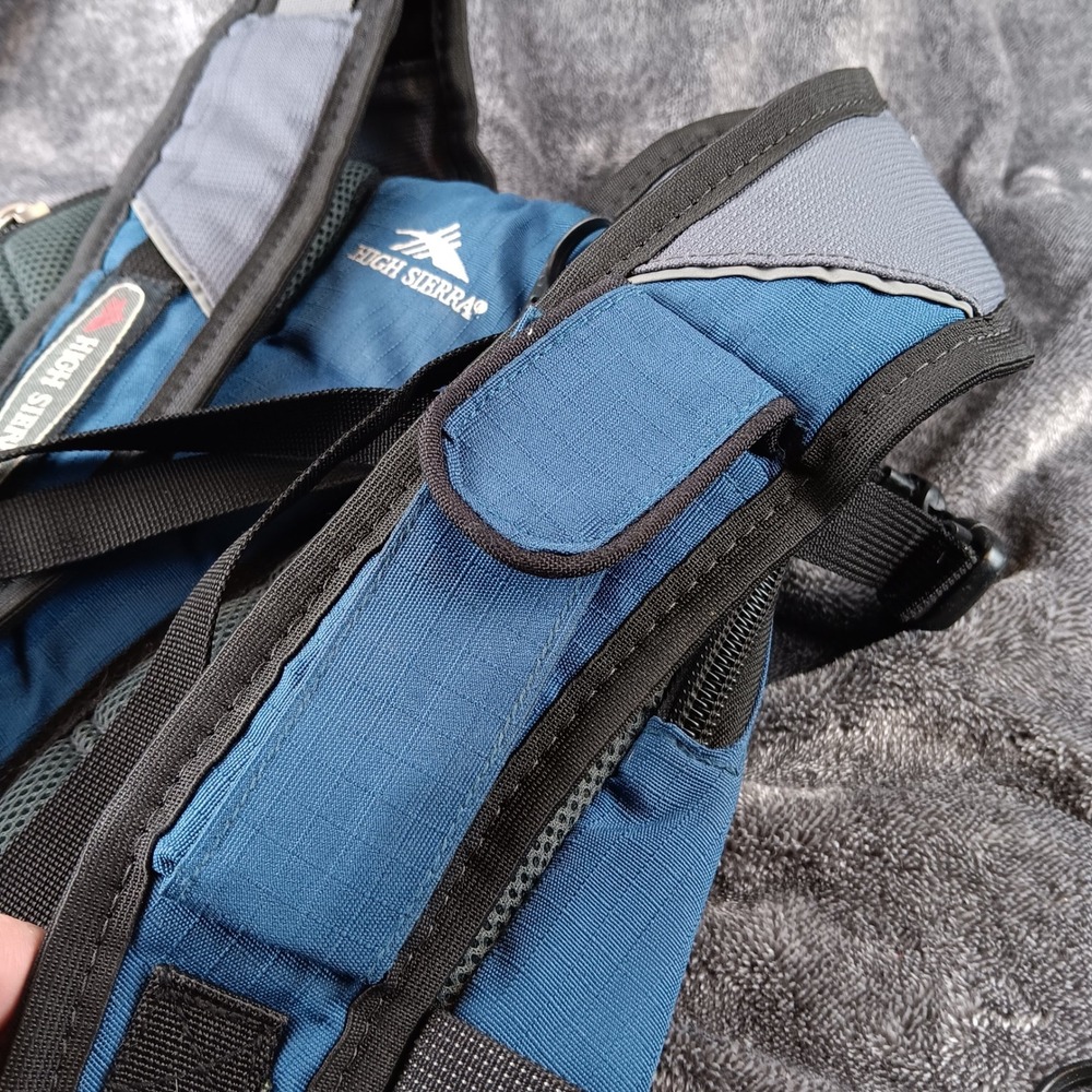 High Sierra Backpack Blue Gray School Travel Hiking Book Bag - Picture 6 of 16